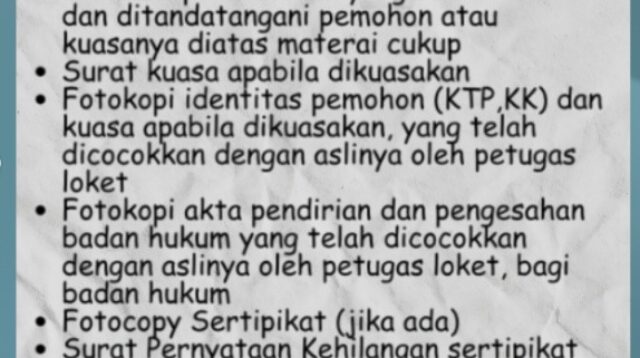 prosedur penggantian sertipikat tanah hilang di kantor pertanahan